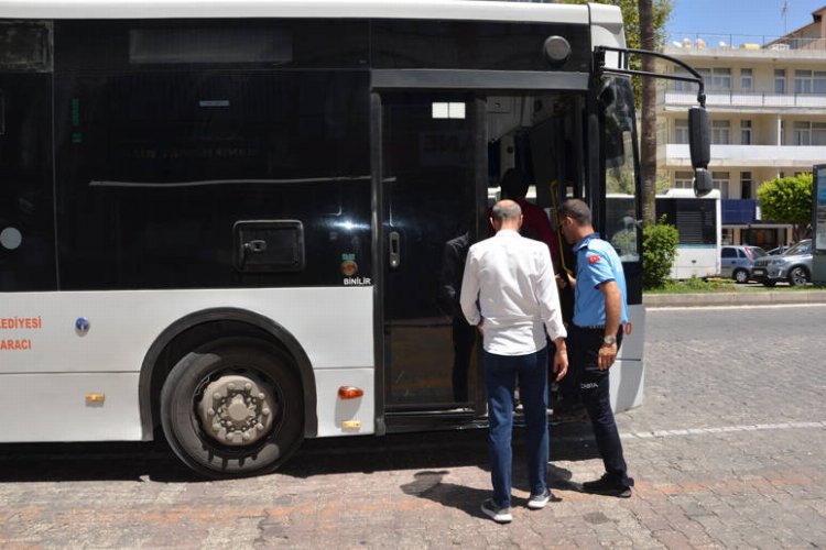 Antalya Alanya’da halk otobüsleri ve taksiler denetlendi