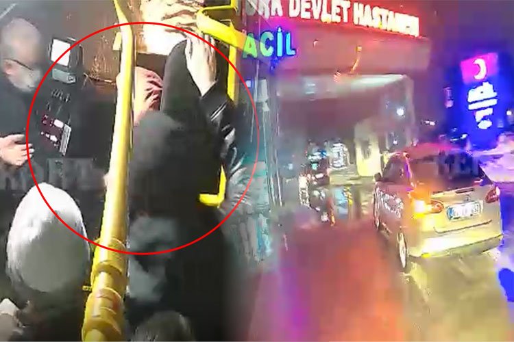 Düzce'de otobüste fenalaşan kadın yolcu Acil'e yetiştirildi