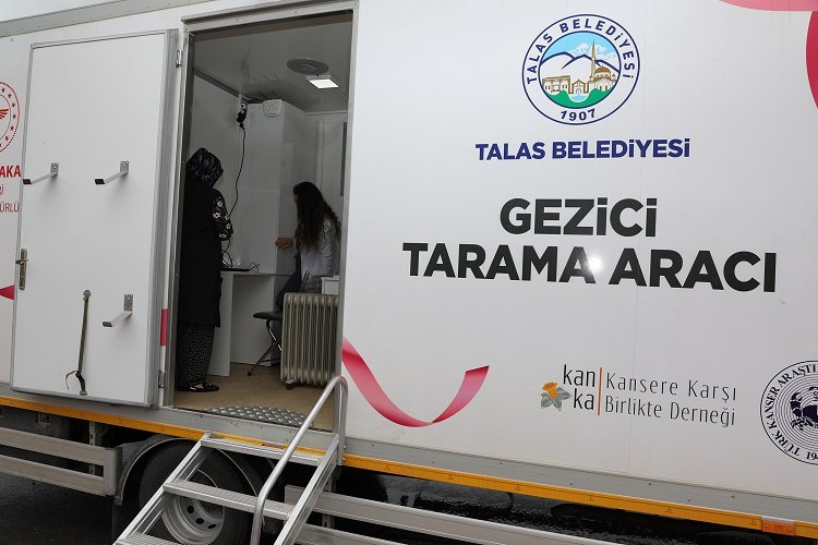 Gezici kanser aracı Kayseri Talas'ı tarıyor