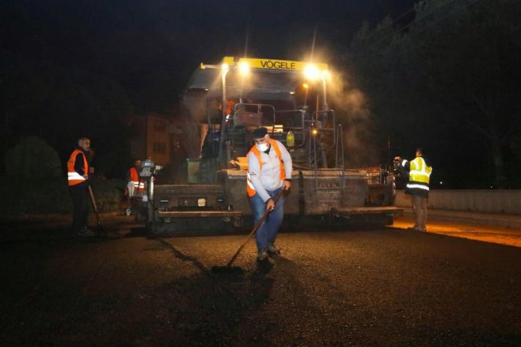 İnegöl Alanyurt'ta asfalt uygulamaları sürüyor