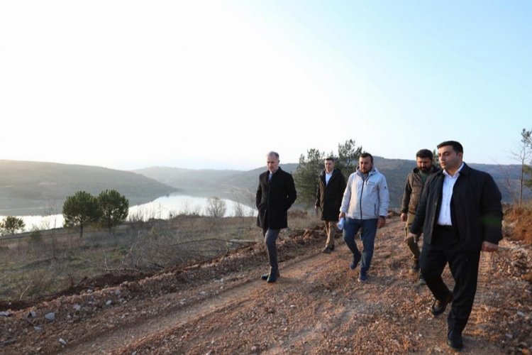 İnegöl Millet Bahçesi'nde yol çalışmaları sürüyor