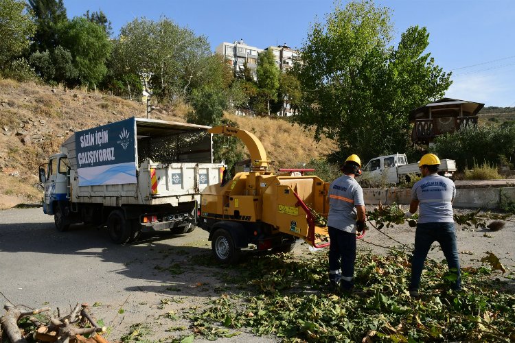 Karabağlar'da budanan dallar gübreye dönüşüyor