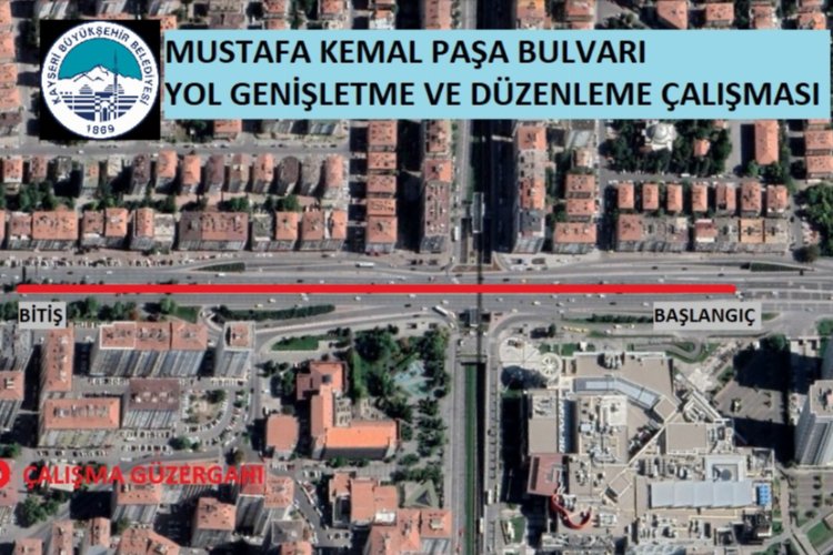 Kayseri Büyükşehir'den yol çalışması