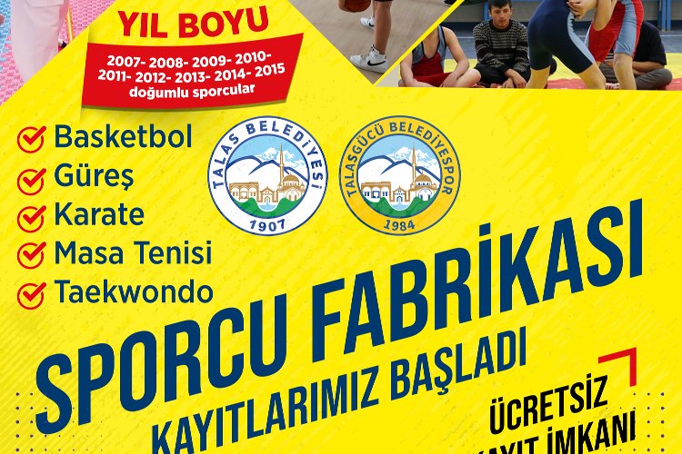 Kayseri Talas Sporcu Fabrikası'na kayıtlar başladı