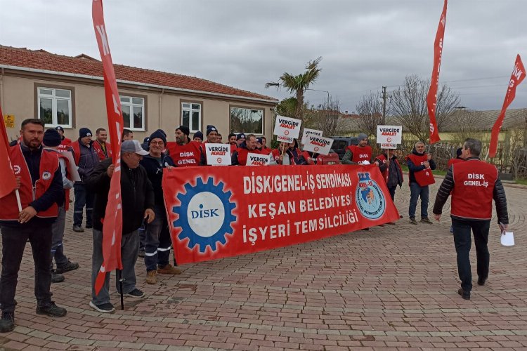 Keşan sendikalı işçilerden 'vergi adaleti' çağrısı