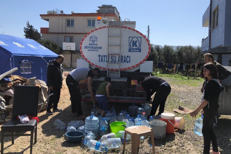 Konya Hatay'da temiz su ihtiyacını gideriyor