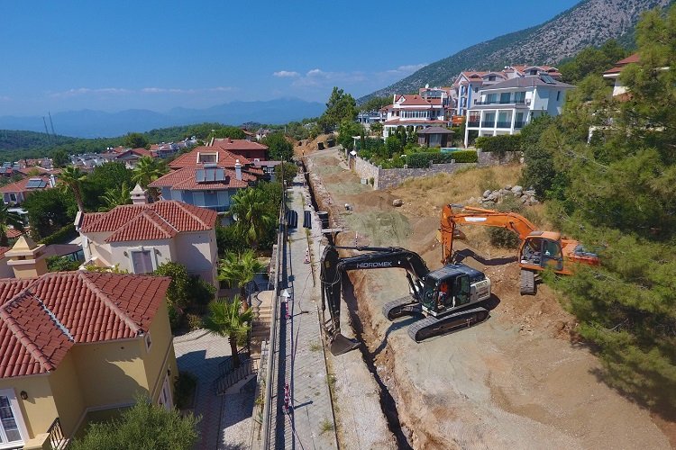 Muğla'da Hisarönü-Ovacık kanalizasyon hattında sona doğru