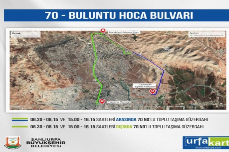 Şanlıurfa'da Zeytindalı Eğitim Kampüsü'ne yeni hat