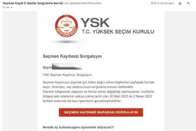 'Sorgulayın' e-postasına dikkat!