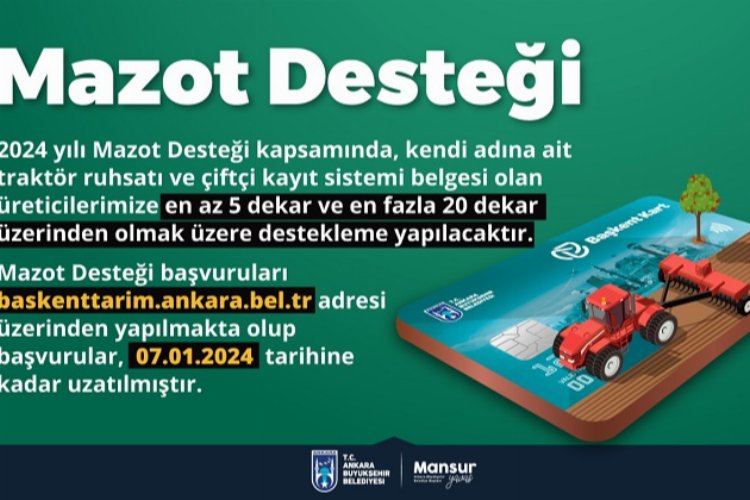 Ankara Büyükşehir'in mazot desteğinde süre uzadı