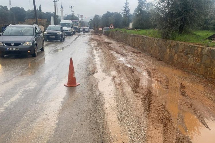 Bodrum Kızılağaç Yolunda bakım çalışması