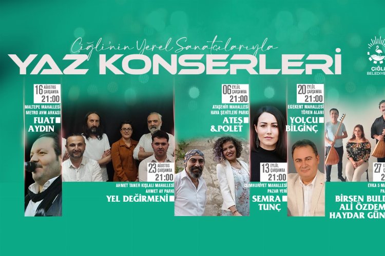 Çiğli yaz konserlerinde sahne yerel sanatçıların