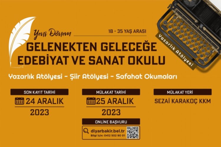 Diyarbakır'da 'Yazarlık Atölyesi' başvuruları başladı