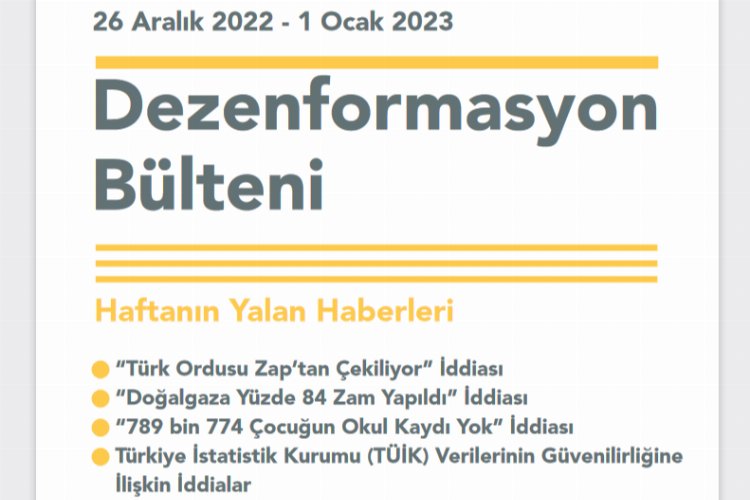 İletişim yeni 'dezenformasyon'ları bültenledi