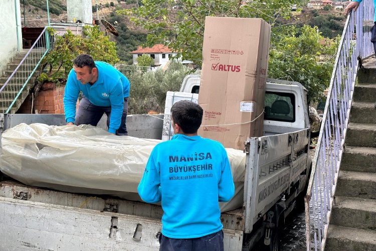 Manisa Büyükşehir'den yangınzede aileye yardım eli