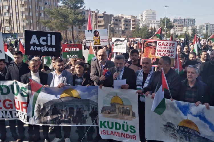 Mardin'de İsrail'in Gazze'ye saldırıları protesto edildi