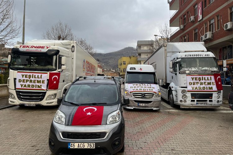 Mardin Yeşilli'den deprem bölgesine yardım tırları