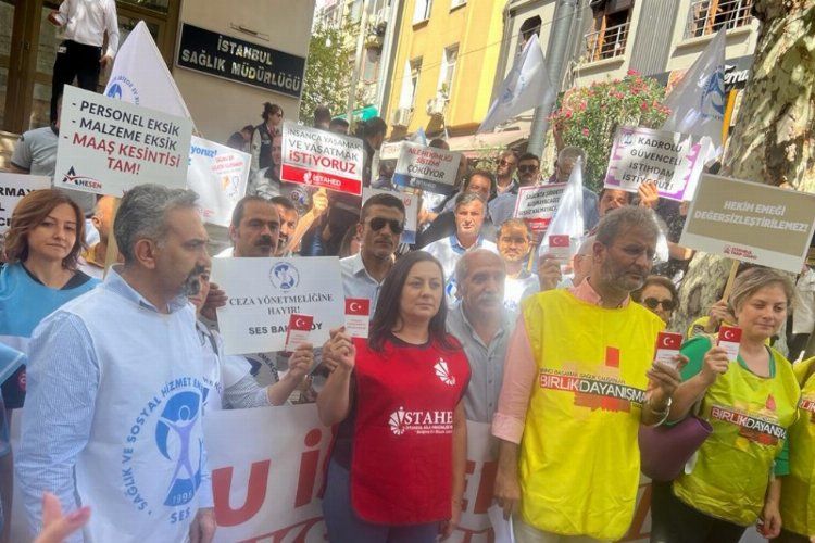 Sağlık emekçilerinden İstanbul'da tepki! İl Sağlık Müdürlüğü anayasayı yok sayıyor!