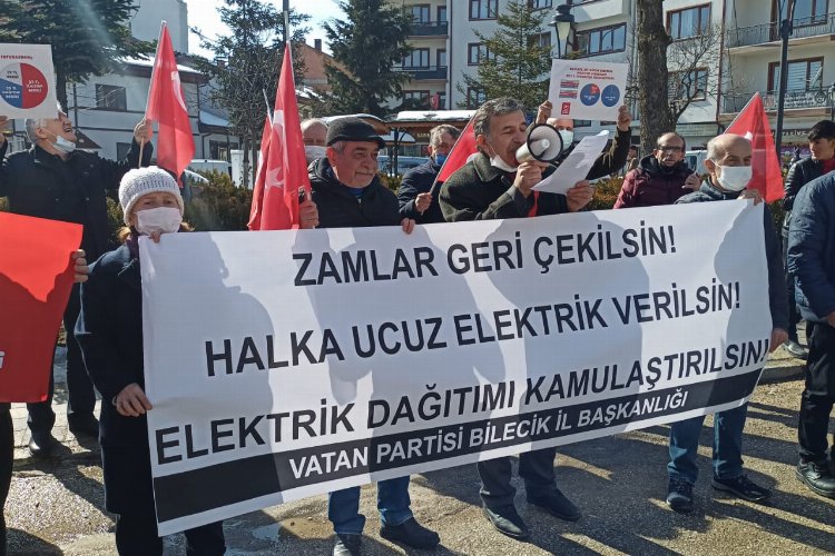 Vatan Partisinden Pazaryeri ilçesinde “Elektrik zamları geri çekilsin”