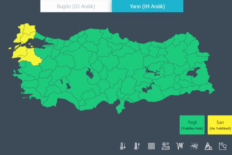 Yeni haftada Marmara'nın batısına 'sarı' uyarı